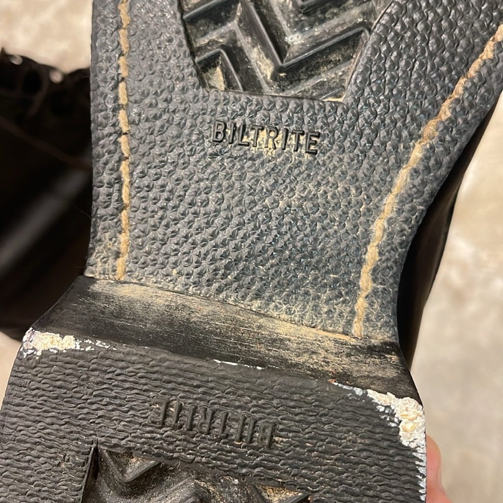Vintage ADDISON SHOE COMPANY Black Leather Combat Boots Steel Toe Size 6 R - Picture 12 of 12